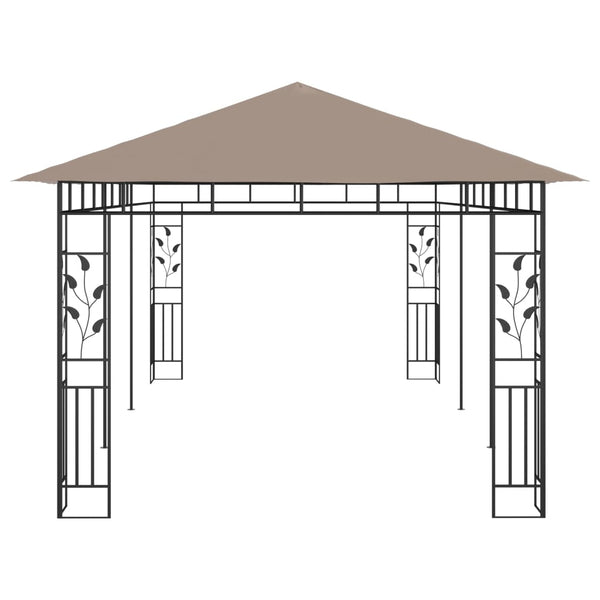 Pavillon mit Moskitonetz 6x3x2,73 m Taupe 180 g/m²