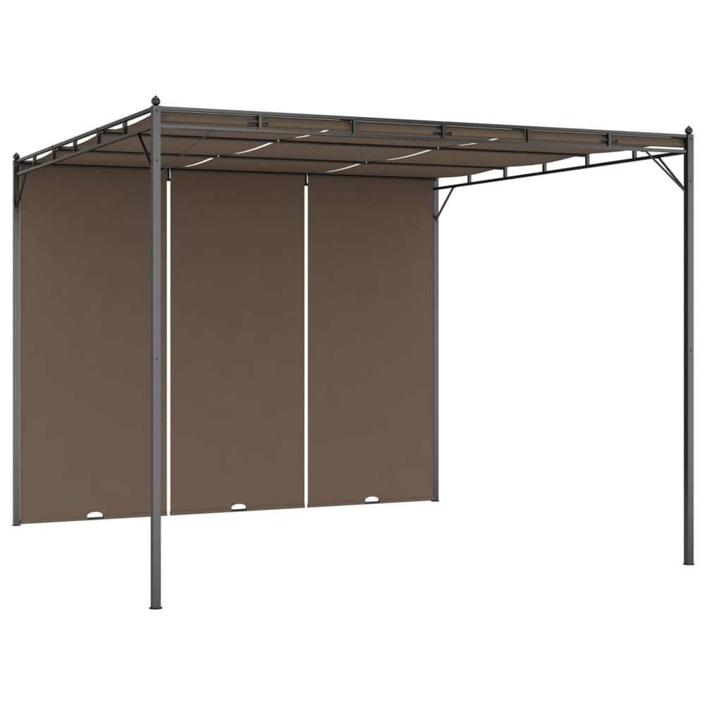 vidaXL Pavillon de jardin avec rideau latéral 3x3x2,25 m Taupe