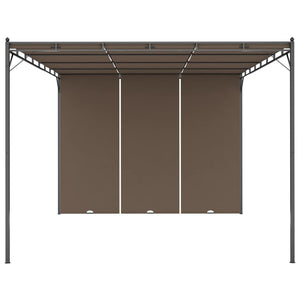 Gartenpavillon mit Seitenvorhang 4x3x2,25 m Taupe
