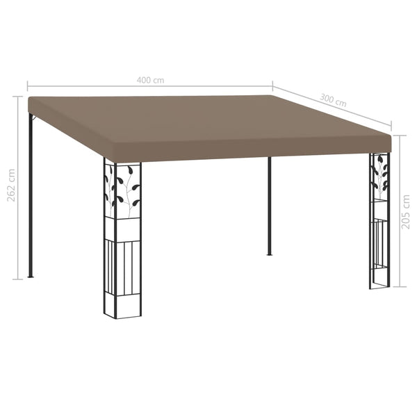 vidaXL Pavillon mural 4x3x2,5 m taupe
