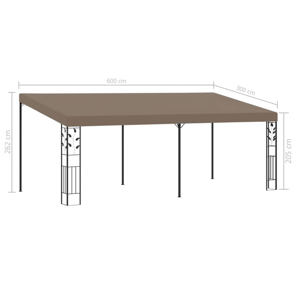 vidaXL Pavillon mural 6x3x2,5 m Taupe