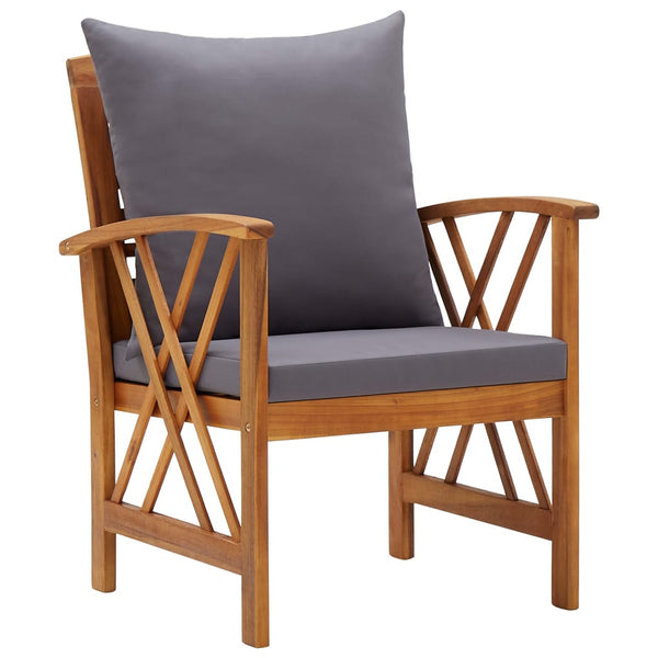 vidaXL Chaises de jardin avec coussins 2 pcs Bois d'acacia massif