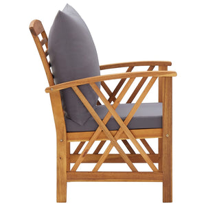 vidaXL Chaises de jardin avec coussins 2 pcs Bois d'acacia massif