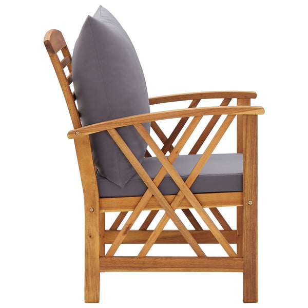 vidaXL Chaises de jardin avec coussins 2 pcs Bois d'acacia massif