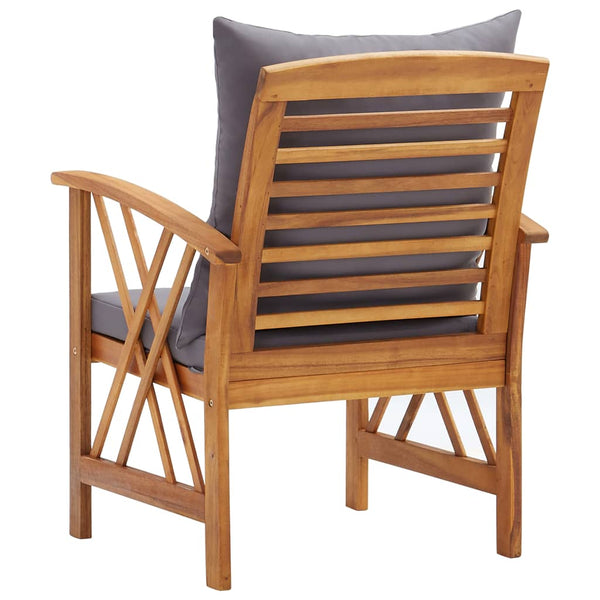 vidaXL Chaises de jardin avec coussins 2 pcs Bois d'acacia massif