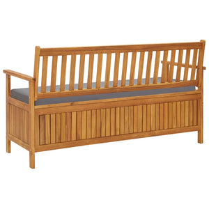 Gartenbank mit Stauraum und Auflage 148 cm Massivholz Akazie