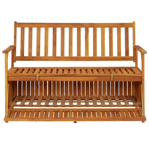 Gartenbank mit Stauraum 120 cm Massivholz Akazie