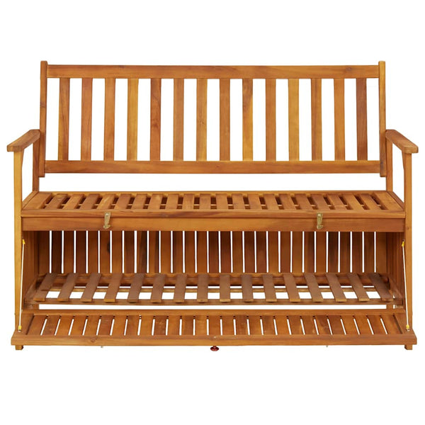 Gartenbank mit Stauraum 120 cm Massivholz Akazie