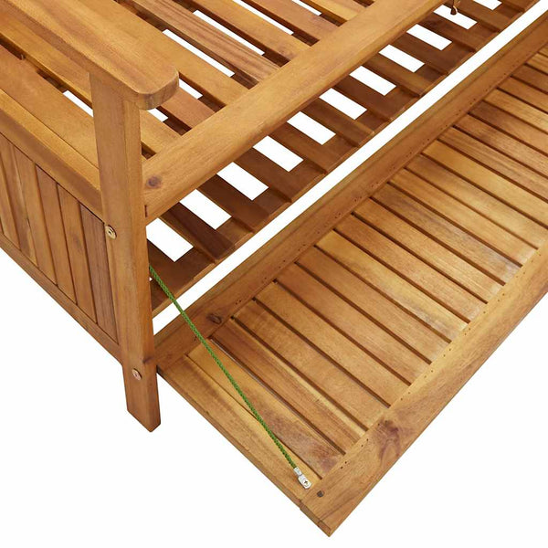 Gartenbank mit Stauraum 148 cm Massivholz Akazie