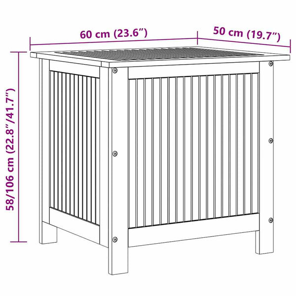 Garten-Aufbewahrungsbox 60x50x58 cm Massivholz Akazie