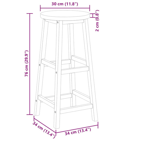 Barhocker 6 Stk. Massivholz Akazie
