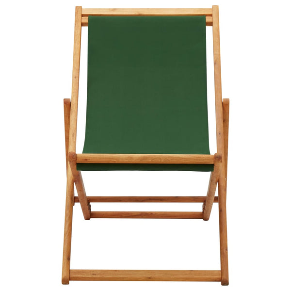 Strandstuhl Klappbar Eukalyptusholz und Stoff Grün