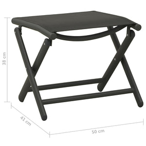 3-tlg. Garten-Lounge-Set Textilene und Aluminium Schwarz