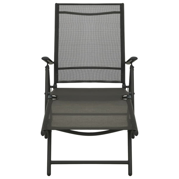 3-tlg. Garten-Lounge-Set Textilene und Aluminium Schwarz