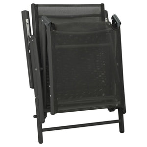 3-tlg. Garten-Lounge-Set Textilene und Aluminium Schwarz