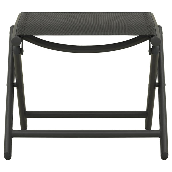 3-tlg. Garten-Lounge-Set Textilene und Aluminium Schwarz