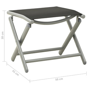 3-tlg. Garten-Lounge-Set Textilene und Aluminium Silbern