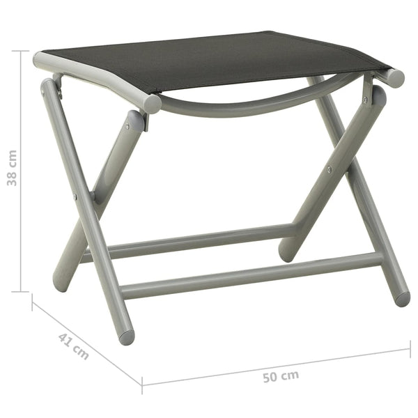 3-tlg. Garten-Lounge-Set Textilene und Aluminium Silbern