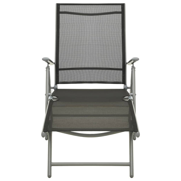3-tlg. Garten-Lounge-Set Textilene und Aluminium Silbern