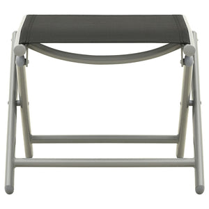 3-tlg. Garten-Lounge-Set Textilene und Aluminium Silbern