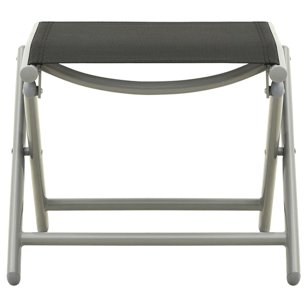 3-tlg. Garten-Lounge-Set Textilene und Aluminium Silbern