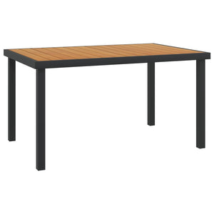 Gartentisch Braun 140x90x74 cm Aluminium und WPC