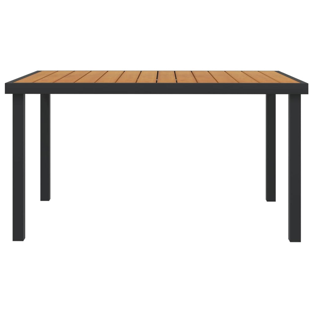 Gartentisch Braun 140x90x74 cm Aluminium und WPC