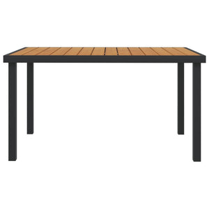 Gartentisch Braun 140x90x74 cm Aluminium und WPC
