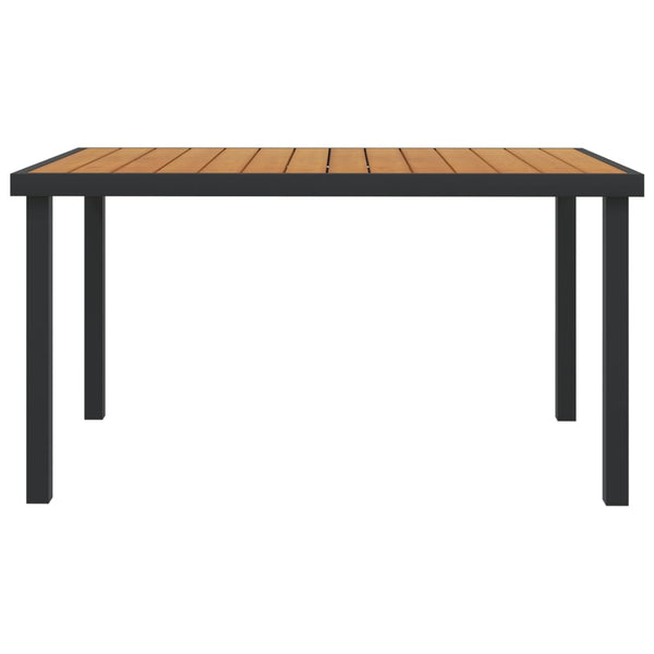 Gartentisch Braun 140x90x74 cm Aluminium und WPC