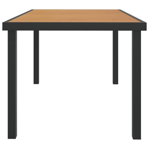 Gartentisch Braun 140x90x74 cm Aluminium und WPC