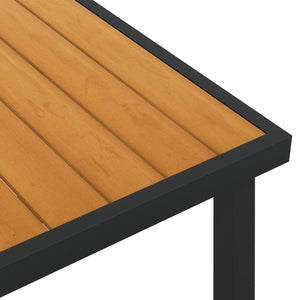 Gartentisch Braun 140x90x74 cm Aluminium und WPC