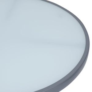 Gartentisch Hellgrau 60 cm Stahl und Glas