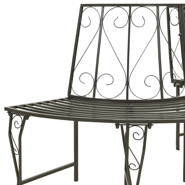 Baumbank Halbrund 160 cm Stahl