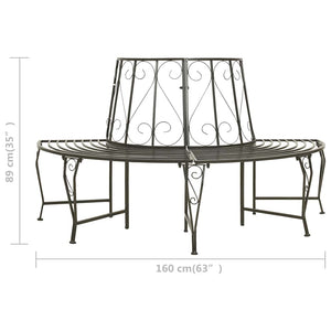 Baumbank Halbrund 160 cm Stahl