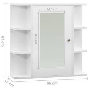 Bad Spiegelschrank Weiß 66x63 cm
