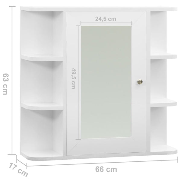 Bad Spiegelschrank Weiß 66x63 cm