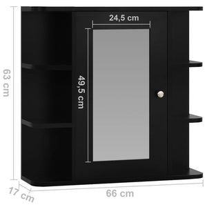 Schwarzer Bad Spiegelschrank 66 cm
