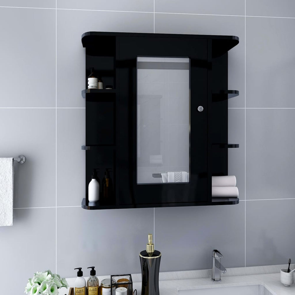 Schwarzer Bad Spiegelschrank 66 cm