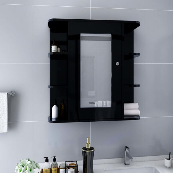Schwarzer Bad Spiegelschrank 66 cm