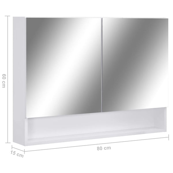 LED Bad Spiegelschrank Weiß 80x60 cm