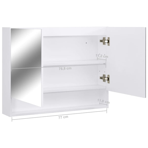 LED Bad Spiegelschrank Weiß 80x60 cm