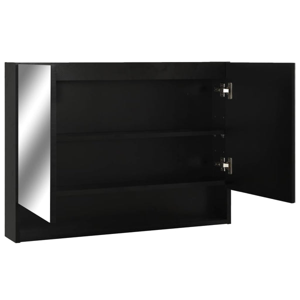 LED Spiegelschrank Schwarz 80x60 cm