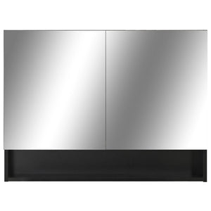 LED Spiegelschrank Schwarz 80x60 cm