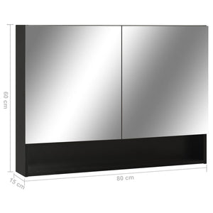 LED Spiegelschrank Schwarz 80x60 cm