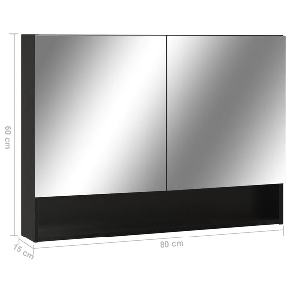 LED Spiegelschrank Schwarz 80x60 cm
