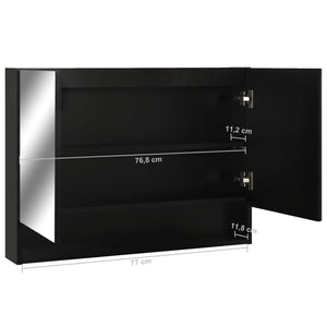 LED Spiegelschrank Schwarz 80x60 cm