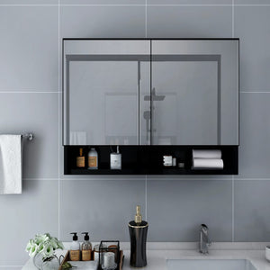 LED Spiegelschrank Schwarz 80x60 cm