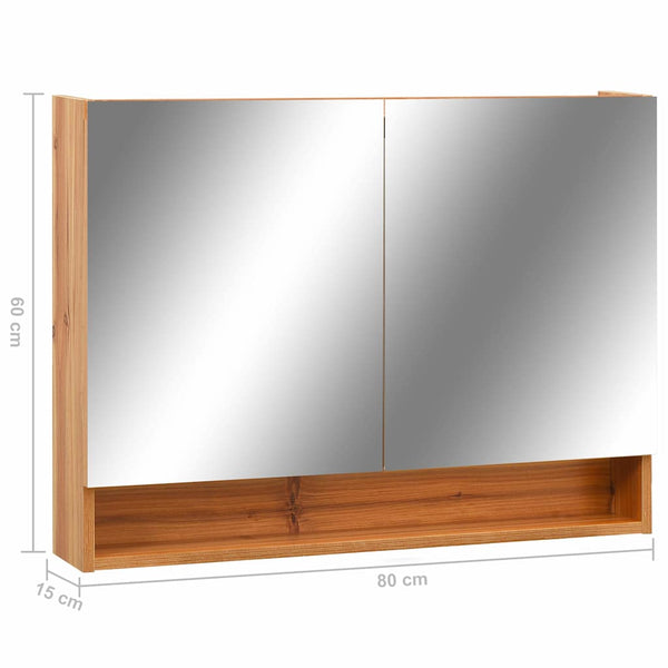 LED Spiegelschrank Eiche 80cm Bad