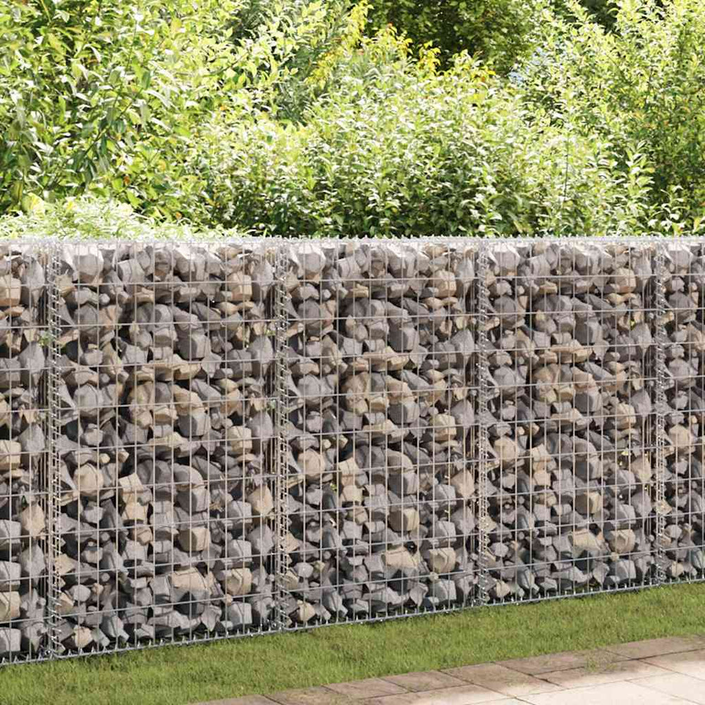 Gabionenwand mit Abdeckung Verzinkter Stahl 150x60x100 cm