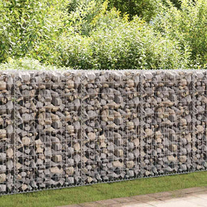 Gabionenwand mit Abdeckung Verzinkter Stahl 150x60x100 cm